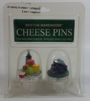 1996 Boston Warehouse Grapes and Platter Cheese Pins Model No. 18-521 New in Package