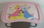 Disney Princess Rapunzel, Belle, Cinderella Light Pink Folding Metal Lunch TV Tray TV Collectible