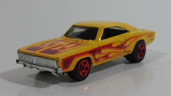 2016 Hot Wheels HW Flames '69 Dodge Charger Yellow Die Cast Toy Muscle Car Vehicle