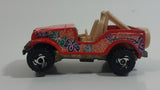 2000 Hot Wheels World Tour Roll Patrol Jeep CJ Trailbuster Red Die Cast Toy Car Vehicle