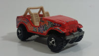 2000 Hot Wheels World Tour Roll Patrol Jeep CJ Trailbuster Red Die Cast Toy Car Vehicle