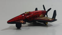 2007 Hot Wheels Aerial Attack Poison Arrow Red Flat Black Airplane Die Cast Toy Fighter Jet Plane Vehicle