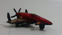 2007 Hot Wheels Aerial Attack Poison Arrow Red Flat Black Airplane Die Cast Toy Fighter Jet Plane Vehicle