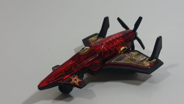 2007 Hot Wheels Aerial Attack Poison Arrow Red Flat Black Airplane Die Cast Toy Fighter Jet Plane Vehicle