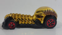 2011 Hot Wheels Thrill Racers Cave Skull Crusher Gold Chrome Die Cast Toy Car Vehicle