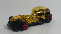 2011 Hot Wheels Thrill Racers Cave Skull Crusher Gold Chrome Die Cast Toy Car Vehicle