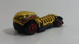 2011 Hot Wheels Thrill Racers Cave Skull Crusher Gold Chrome Die Cast Toy Car Vehicle