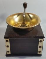 Vintage Japanese Made Wood and Brass Metal Coffee Grinder Mill