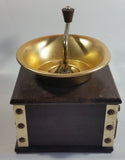 Vintage Japanese Made Wood and Brass Metal Coffee Grinder Mill