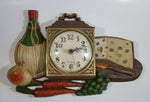 Vintage 1973 Burwood Products New Haven Cheese and Wine with Vegetables 3D Wall Clock