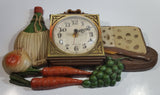 Vintage 1973 Burwood Products New Haven Cheese and Wine with Vegetables 3D Wall Clock