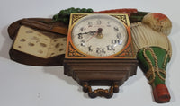 Vintage 1973 Burwood Products New Haven Cheese and Wine with Vegetables 3D Wall Clock