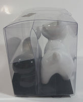 Torre & Tagus Black Hot Dog and White Dog Ceramic Salt & Pepper Shaker Set New in Package