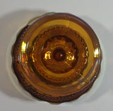 Vintage Indiana Orange Amber Iridescent Rainbow 5 1/4" Tall Carnival Glass Pedestal Style Thumbprint Compote Candy Dish