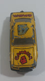 Vintage Majorette Ford Thunderbird No. 217 Yellow Gambler #4 Die Cast Toy Car Vehicle With Opening Hood 1/67 Scale