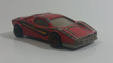 Vintage Majorette Lamborghini Red with Yellow and Black Stripes No. 237 1/56 Scale Die Cast Toy Dream Car Vehicle