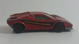 Vintage Majorette Lamborghini Red with Yellow and Black Stripes No. 237 1/56 Scale Die Cast Toy Dream Car Vehicle