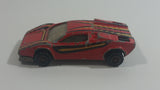 Vintage Majorette Lamborghini Red with Yellow and Black Stripes No. 237 1/56 Scale Die Cast Toy Dream Car Vehicle