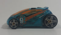 2009 Hot Wheels Tire Tread Raceway Vandetta Blue #9 Die Cast Toy Car Vehicle