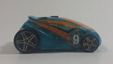 2009 Hot Wheels Tire Tread Raceway Vandetta Blue #9 Die Cast Toy Car Vehicle