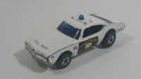 Vintage 1977 Hot Wheels Olds 442 Police Cruiser White Die Cast Toy Car Vehicle BW Hong Kong