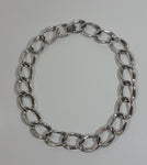 Vintage Coro Choker Chain Link 16" Long Silver Tone Metal Necklace Signed