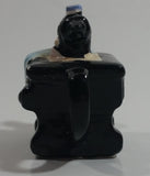 Vintage Rare Red Rose Tea Style Black Antique Sewing Machine Miniature Mini Ceramic Teapot