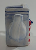 Vintage Rare Red Rose Tea Hairdresser Barber Shop Building Shaped Miniature Mini Ceramic Teapot