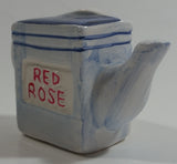 Vintage Rare Red Rose Tea Hairdresser Barber Shop Building Shaped Miniature Mini Ceramic Teapot