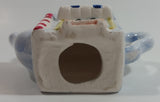Vintage Rare Red Rose Tea Hairdresser Barber Shop Building Shaped Miniature Mini Ceramic Teapot