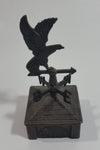 Vintage 1970s Die Cast Metal Antique Look Barn and Rooster Weather Vane Pencil Sharpener