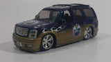 2006 Upper Deck Luxury Ride Series Limited Edition NHL Edmonton Oilers Ice Hockey Team Cadillac Escalade 1/64 Scale Dark Blue and Gold Die Cast Toy Car Vehicle with Rubber Tires