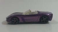 2010 Hot Wheels Corvette C6 Convertible Metallic Purple Die Cast Toy Car Vehicle