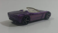 2010 Hot Wheels Corvette C6 Convertible Metallic Purple Die Cast Toy Car Vehicle