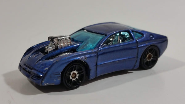 2002 Hot Wheels First Editions Overbored 454 Metalflake Dark Blue Die Cast Toy Car Vehicle