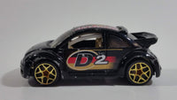 2003 Hot Wheels Flag Flyers Volkswagen New Beetle Cup Black Die Cast Toy Car Vehicle