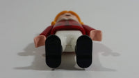 1992 Geobra Playmobil Blonde Girl Red Top White Collar 2" Tall Toy Figure