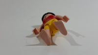 Geobra Playmobil Black Haired Woman Yellow Short Shorts Red Top 3" Tall Toy Figure