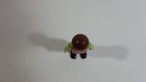 1995 Geobra Playmobil Brown Haired Boy Blue Pants Red Top Green Sleeves 2" Tall Toy Figure