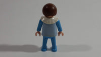 1981 Geobra Playmobil Brown Haired Boy Blue Bottoms Light Blue Top Blue Sleeves White Frill Collar 2" Tall Toy Figure