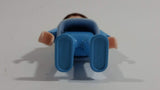 1981 Geobra Playmobil Brown Haired Boy Blue Bottoms Light Blue Top Blue Sleeves White Frill Collar 2" Tall Toy Figure