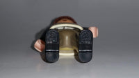1997 Geobra Playmobil Brown Haired Man Brown Bottoms Cream Top Dark Blue Sleeves 3" Tall Toy Figure