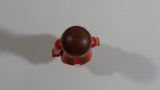 Vintage 1974 Geobra Playmobil Brown Haired Native American Indian Girl Tan Bottoms Orange Top 3" Tall Toy Figure