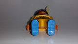 1993 Geobra Playmobil Black Haired Native American Indian Man Yellow Bottoms Yellow Top with Yellow Band with White Feather 3" Tall Toy Figure