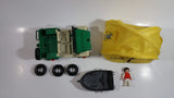 Vintage 1981 Geobra Playmobil Jeep, Tires, Tent, Row Boat, and Girl Figure and Accessories