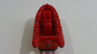 2003 Matchbox Beach Patrol White-Water Raft Boat Red and Orange Die Cast Toy Car Vehicle