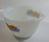 Vintage Anchor Hocking No. 606 Colorful Berries Design Fire King White Milk Glass Berry Serving / Mixing Bowl Oven Proof 8 Made in USA