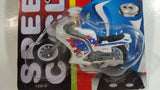 Vintage Yatming Road Tough Speed Cycle No. 1331-6 Motorcycle Street Bike White Die Cast Toy Car Vehicle New in Package