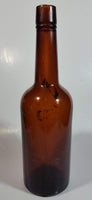 Vintage 11" Tall Brown Amber Glass Bottle