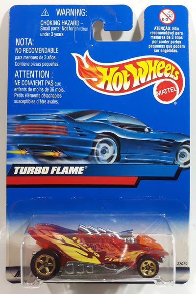 2000 Hot Wheels Virtual Collection Turbo Flame Clear Red Die Cast Toy Car Vehicle New in Package